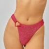 Thea Asymmetrical Tease Bottoms / Ruby Shimmer