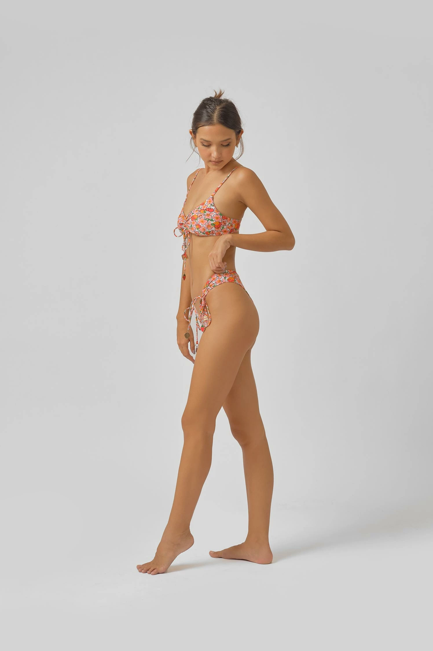 Sophia Ruched Modest Bottoms / Berry Cherry 3 Sophia Ruched Modest Bottoms / Berry Cherry - Image 3