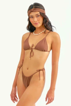 Liv Ruched String Bottoms / Cocoa 8 Liv Ruched String Bottoms / Cocoa -BLACKBOUGH SWIM Sales COCOA LIVSET March9887 1