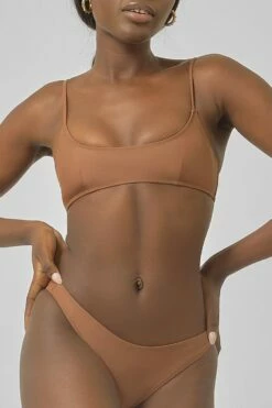 Scoop Neck Top / Cocoa -BLACKBOUGH SWIM Sales COCOA SCOOP CROP 1