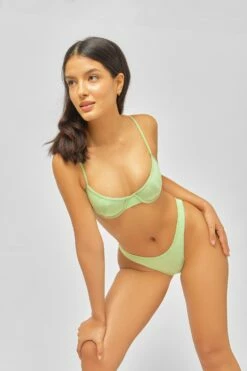 Fiona High Rise Modest Bottoms / Lime Spritzer Shimmer