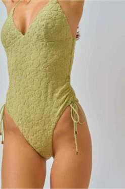 Amanda V Neck One Piece / Matcha Jacquard -BLACKBOUGH SWIM Sales MATCHAJACQUARDCatalogue4212 1