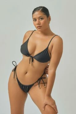 Liv Tie Front Triangle Top / NY Noir