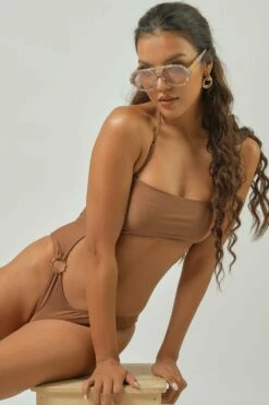 Poppy Cut Out One Piece / Cocoa FINAL SALE -BLACKBOUGH SWIM Sales POPPY