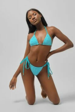 Maddy Triangle Top / Scuba Blue Jacquard