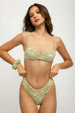 Audrey Ruched Modest Bottoms / Sage Jacquard -BLACKBOUGH SWIM Sales Sage Audrey Candice 0