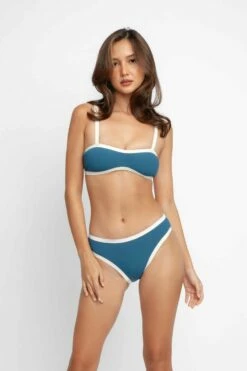 Max Bandeau Top / Teal Lake Ribbed -BLACKBOUGH SWIM Sales Teal Lake Max set 11