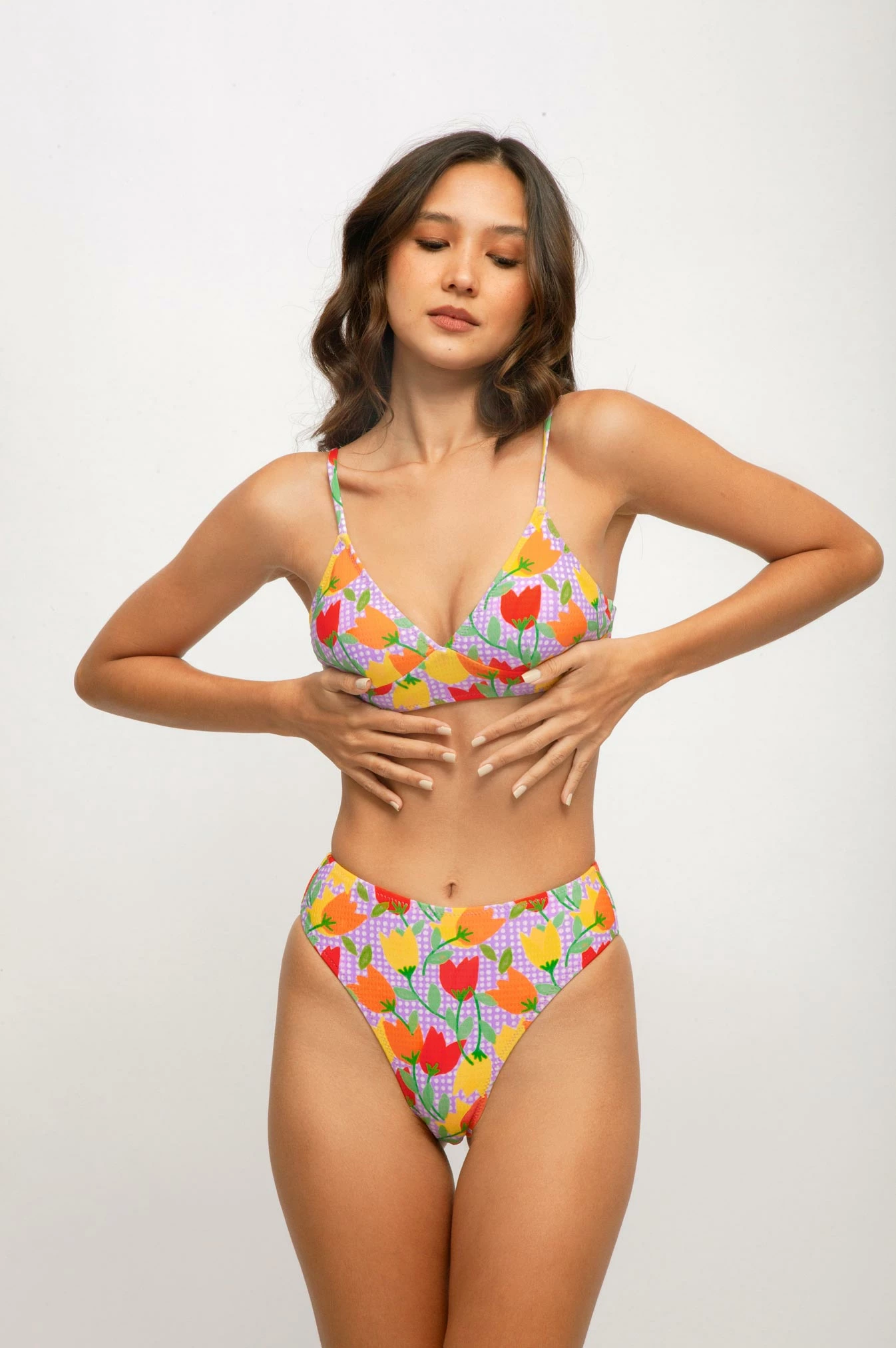 Brooke High Waist Tease Bottoms / Tulip Time Waffle Knit 2 Brooke High Waist Tease Bottoms / Tulip Time Waffle Knit - Image 2