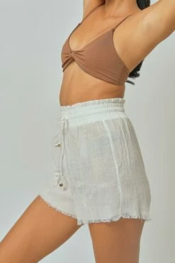 Cami Linen Shorts / White -BLACKBOUGH SWIM Sales WHITE CAMISHORTS2