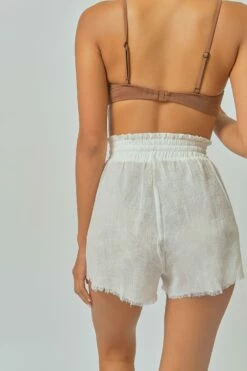 Cami Linen Shorts / White -BLACKBOUGH SWIM Sales WHITE CAMISHORTS3